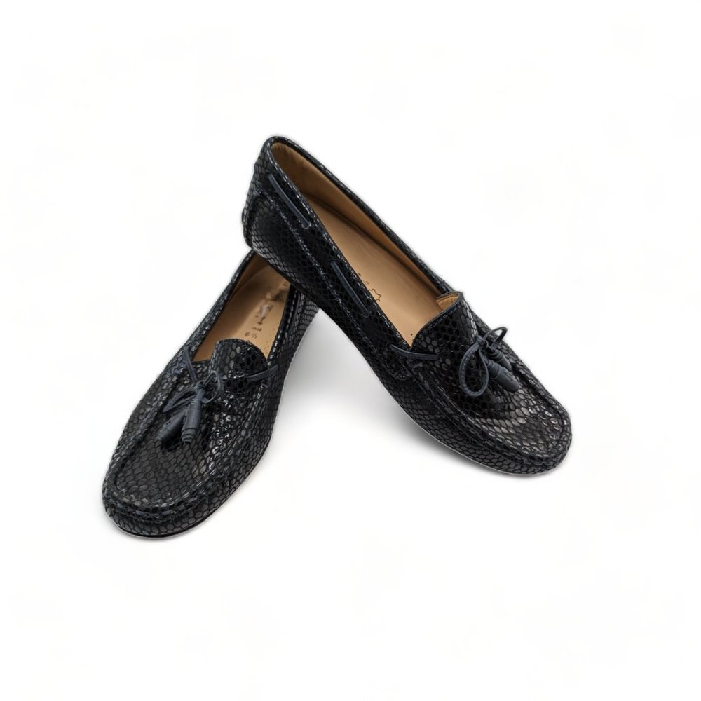 WIRTH 6.5M Mcassin Loafer Tassels Genuine Leather Black Arch Support Comfort - Picture 2 of 11